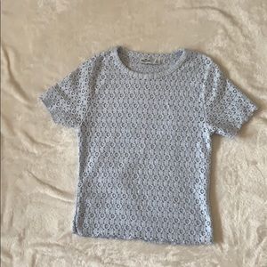 blue sheer hollister cropped tee